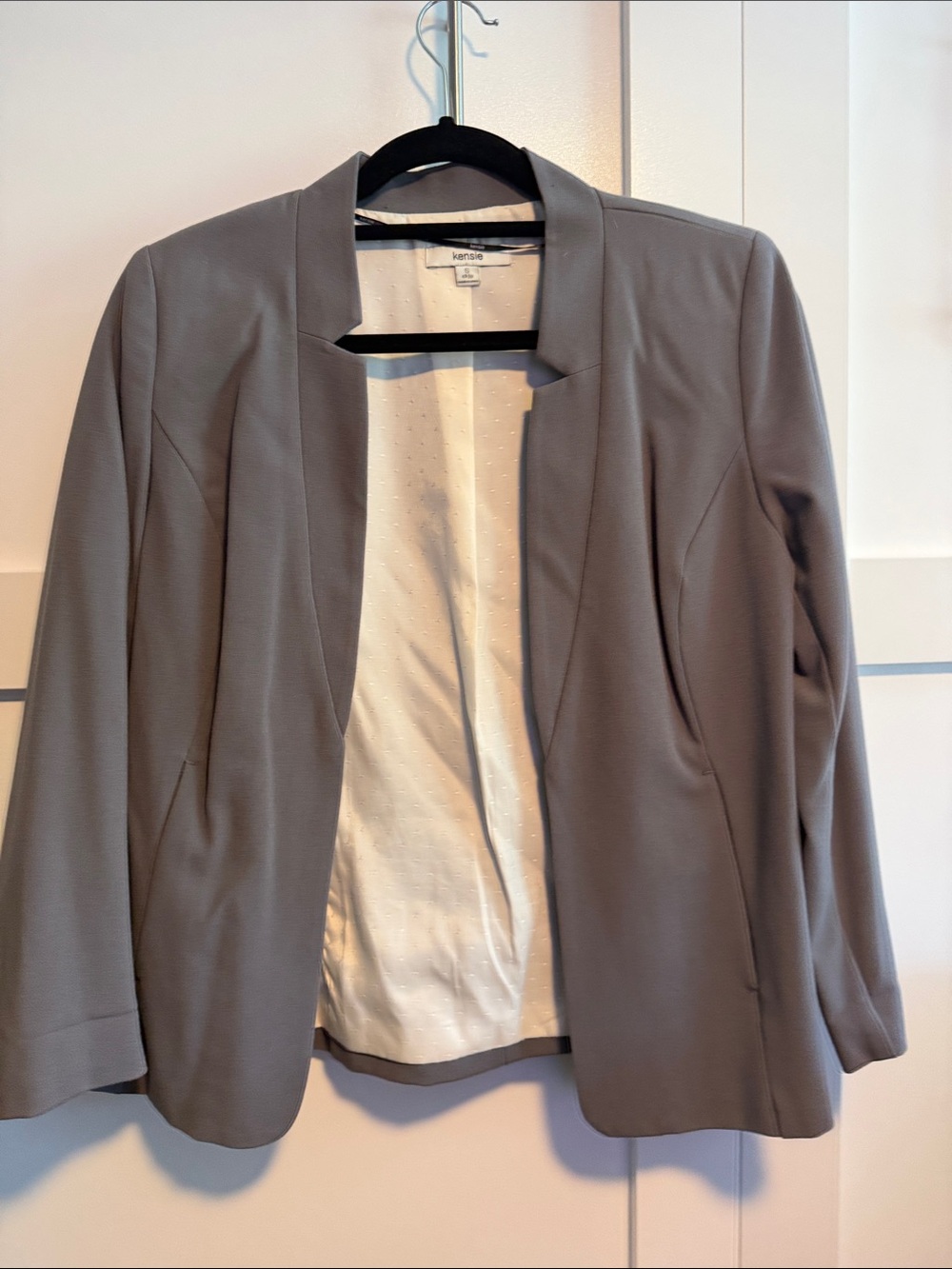 Kensie Grey Open-Front Blazer